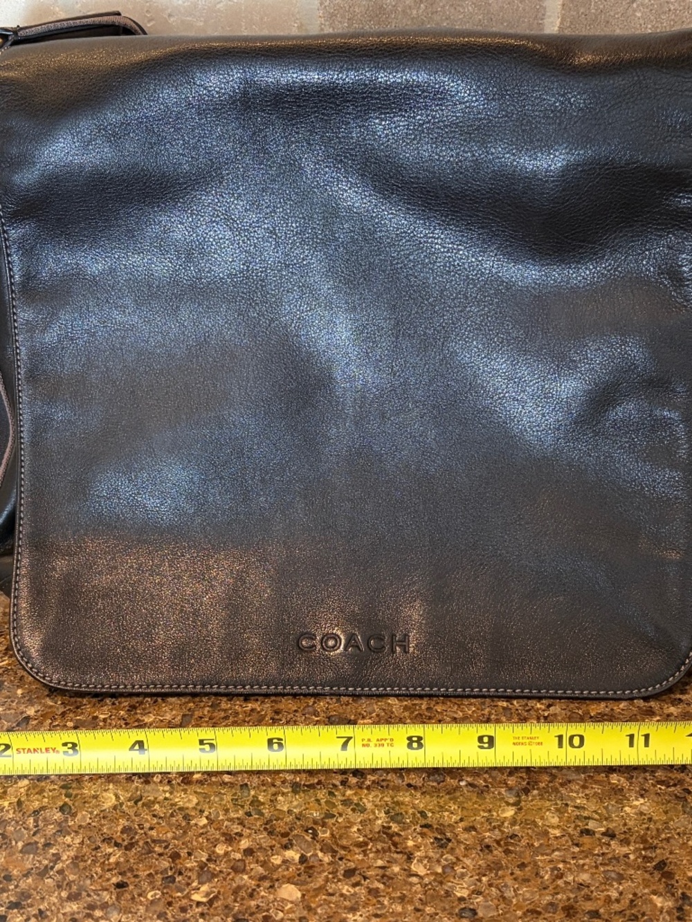 Coach black leather handbag